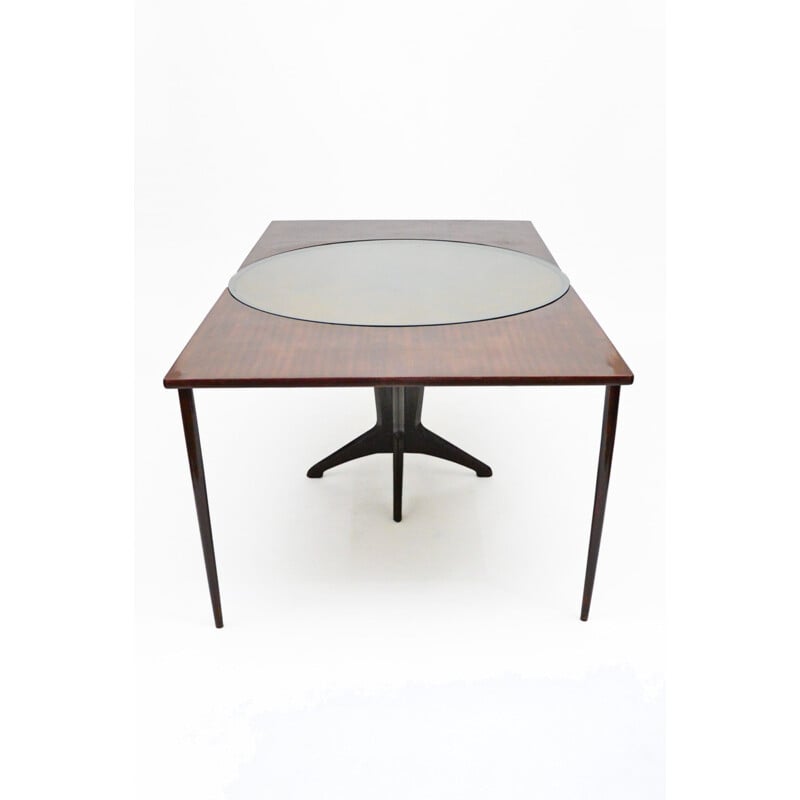 Italian vintage rosewood extending dining table, 1950s