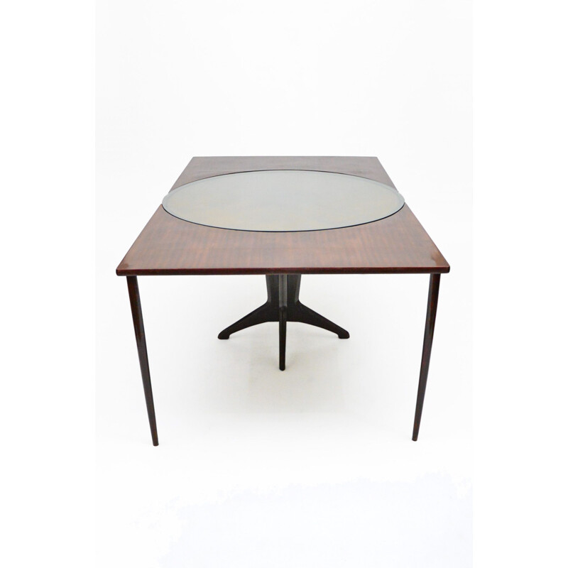 Table italienne vintage à rallonge en palissandre, 1950