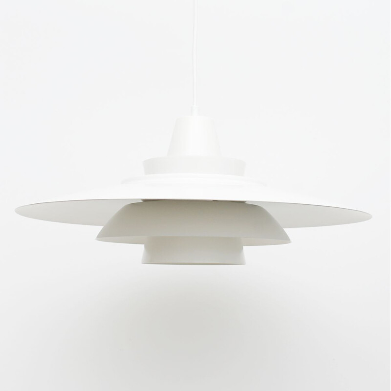 Vintage Superlight white pendant lamp, Denmark 1970s