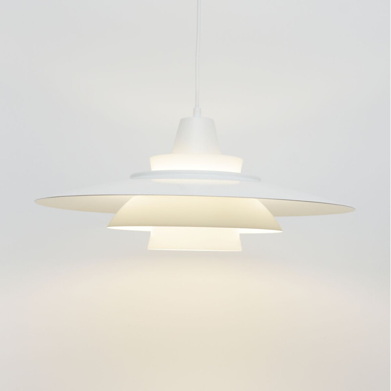 Vintage Superlight white pendant lamp, Denmark 1970s