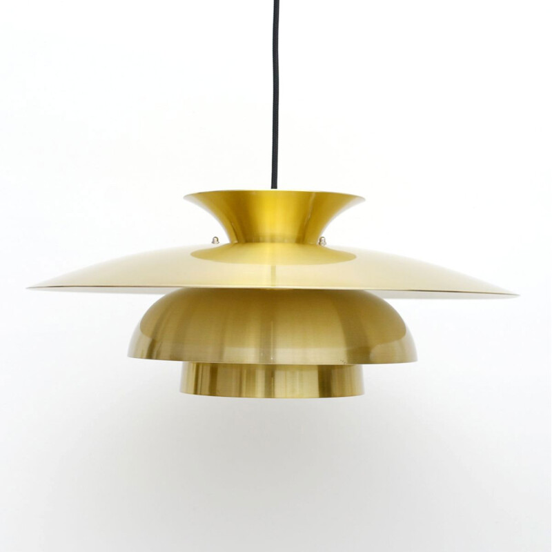 Mid century Junge brass pendant lamp, Denmark 1970s