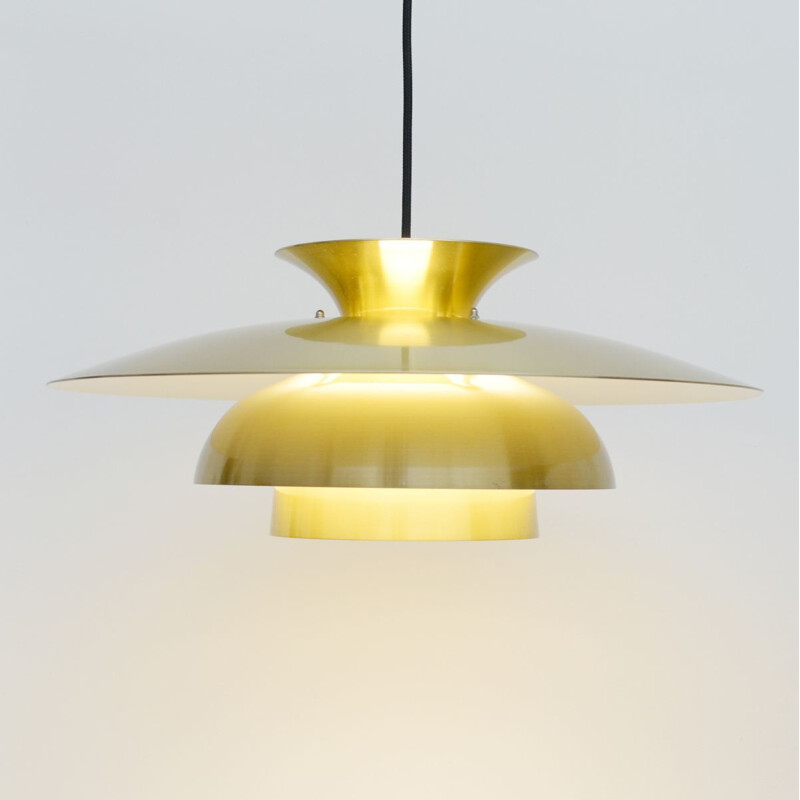 Mid century Junge brass pendant lamp, Denmark 1970s