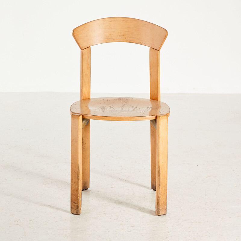 Chaise vintage en bois de hêtre par Bruno Rey