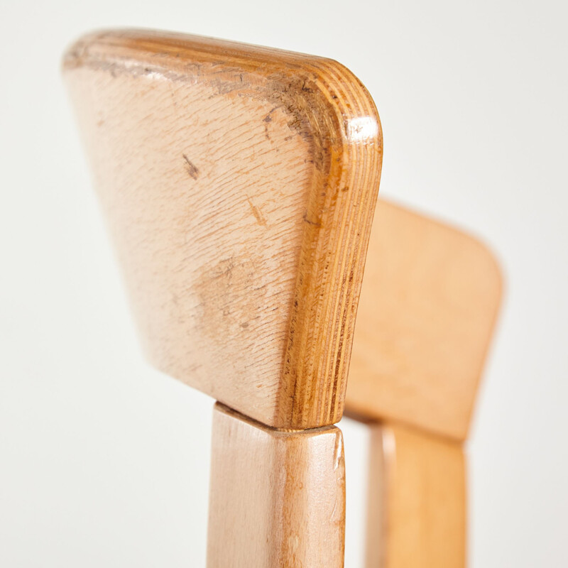 Chaise vintage en bois de hêtre par Bruno Rey