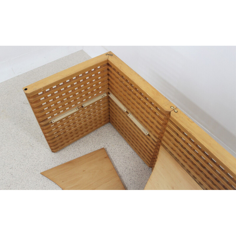 Set of 6 vintage modular grating armchairs, 1980s