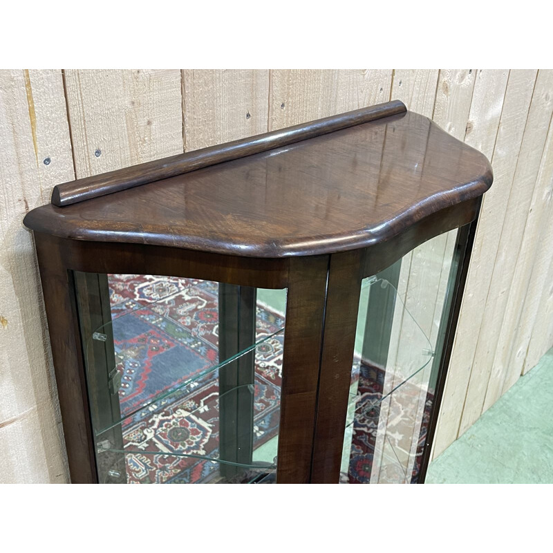 Vintage English mahogany display cabinet, 1930