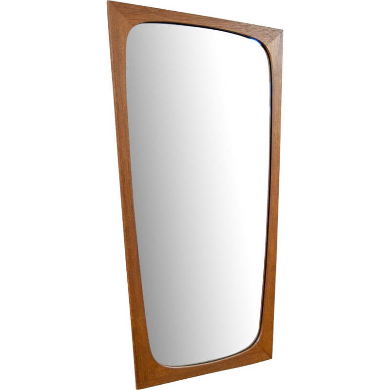  Scandinavian mirror flared in teak - 1960s