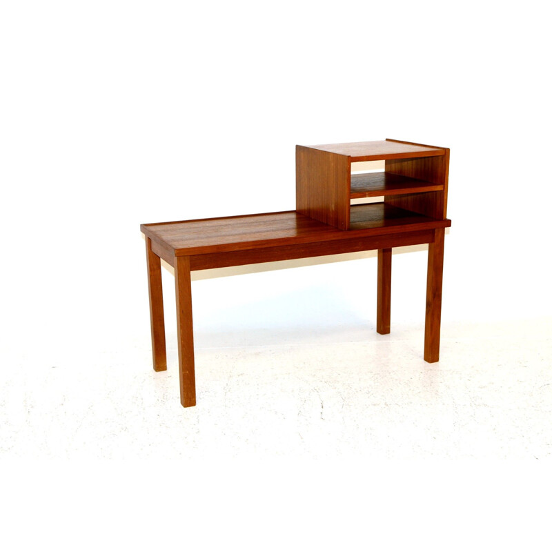 Vintage teak telephone bench, Sweden 1960