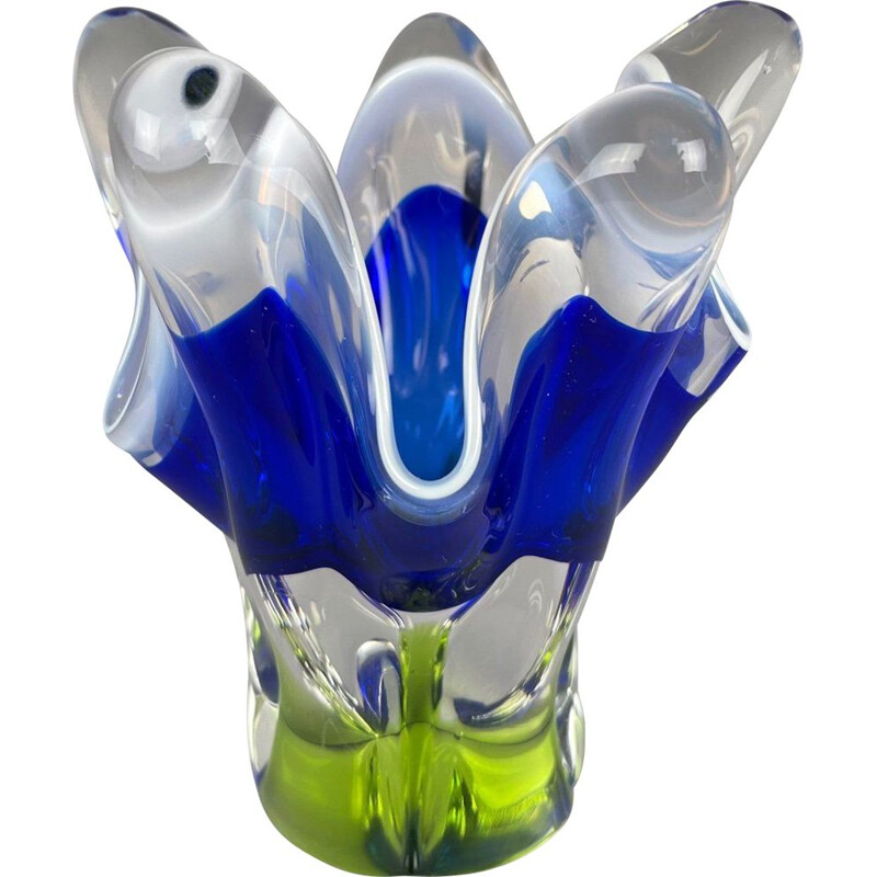 Vintage Art glass vase by Josef Hospodka for Chribska Glassworks, 1960s