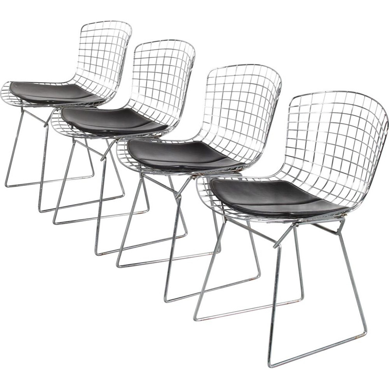 Set of 4 vintage dining chairs by Harry Bertoia for Knoll, USA 1970