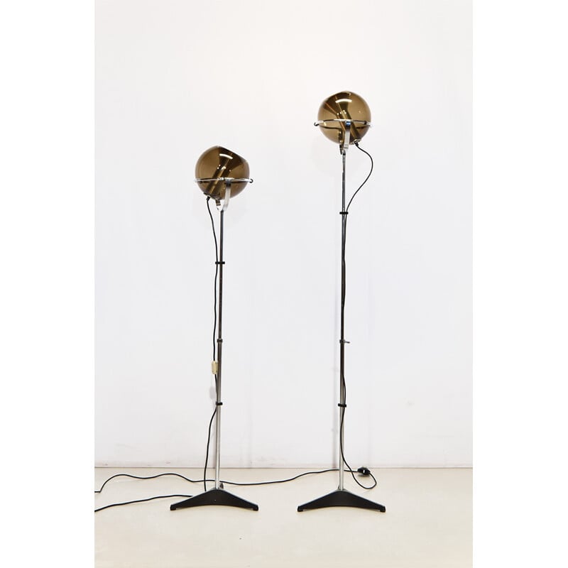 Paire de lampadaires Raak "Globe" en chrome, Frank LIGTELIJN - 1960