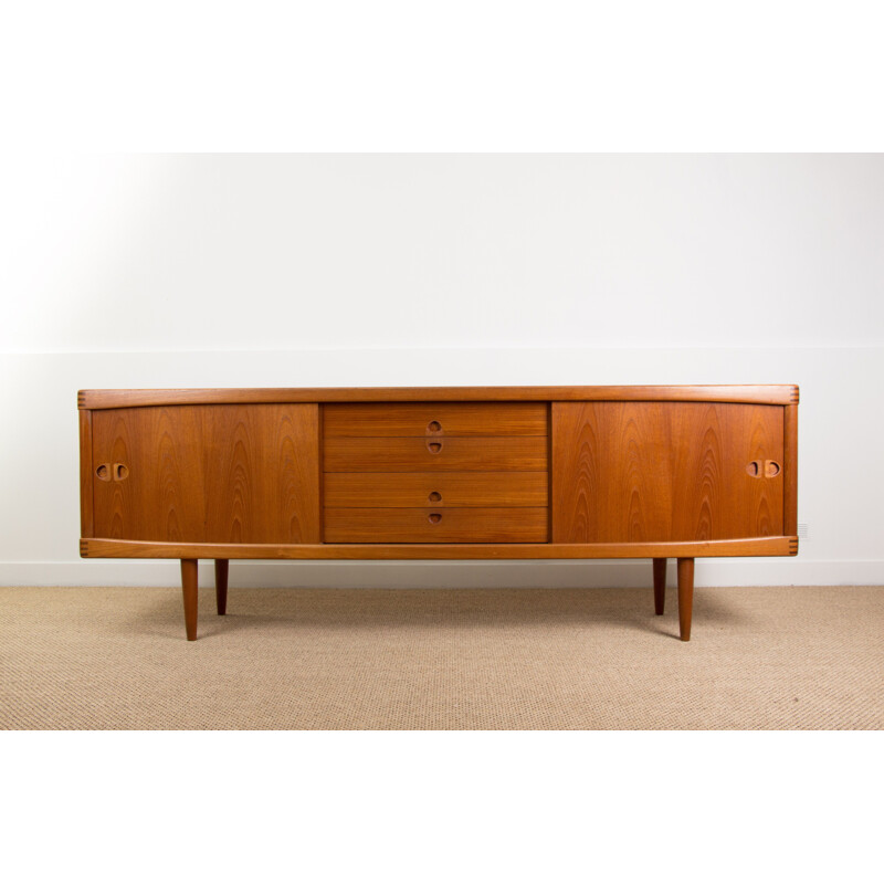 Vintage Danish teak sideboard with 2 large sliding doors by Henry Walter Klein for Bramin, 1960