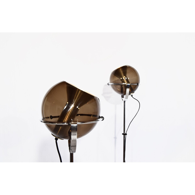 Paire de lampadaires Raak "Globe" en chrome, Frank LIGTELIJN - 1960
