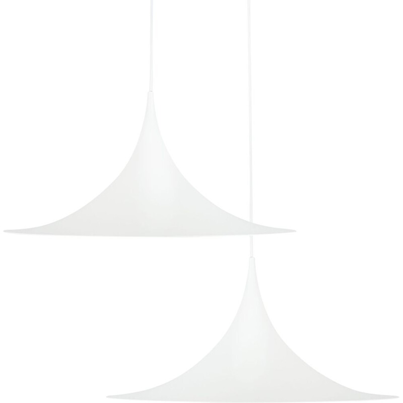 Pair of Danish vintage pendant lamps Semi by Bonderup & Thorup, 1968