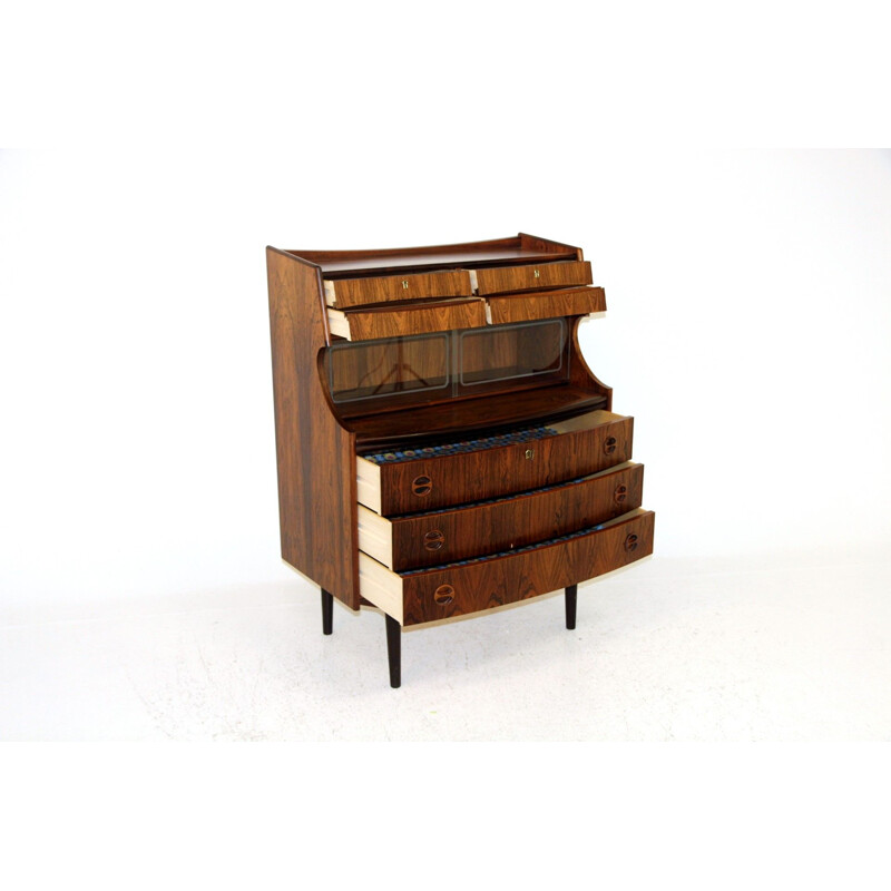 Vintage desk in rosewood and glass, Denmark 1960