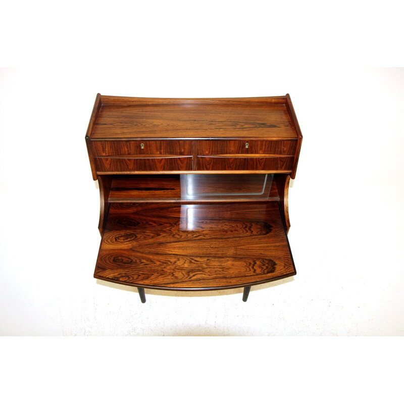 Vintage desk in rosewood and glass, Denmark 1960