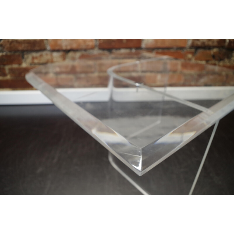 Table basse vintage en plexiglas transparent, 1980