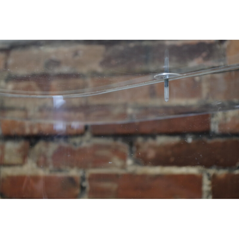 Mid-century transparent plexiglass coffee table, 1980s