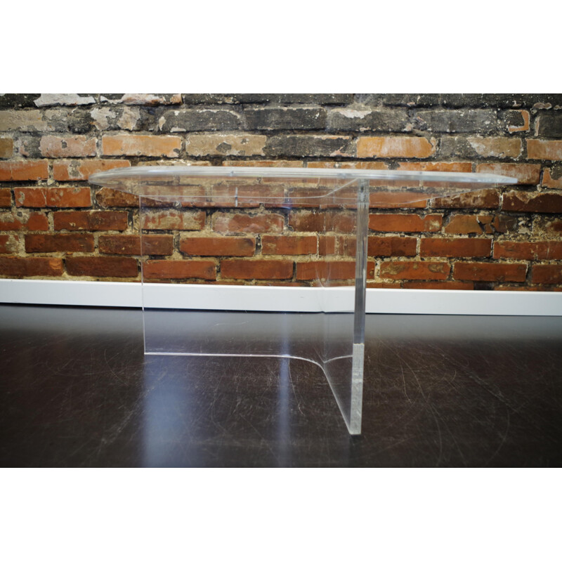 Mid-century transparent plexiglass coffee table, 1980s