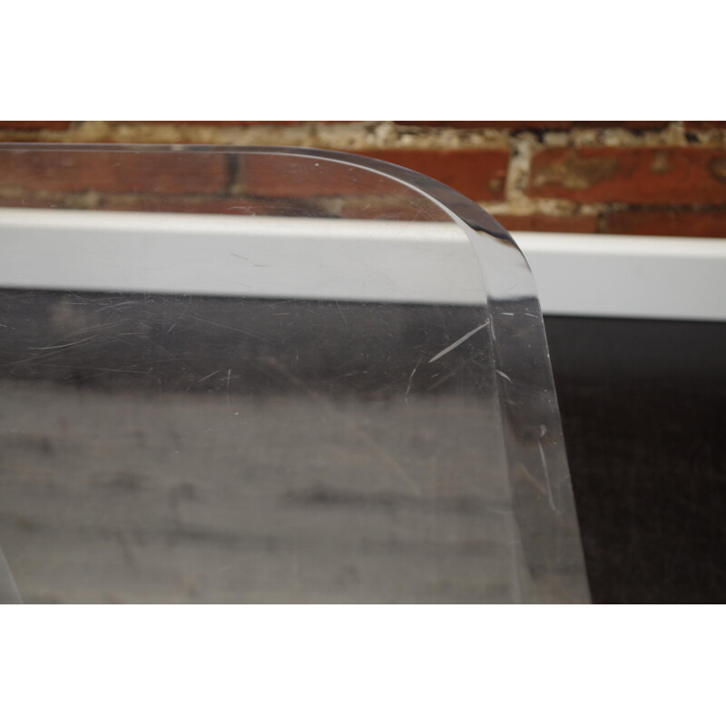 Mid-century transparent plexiglass coffee table, 1980s