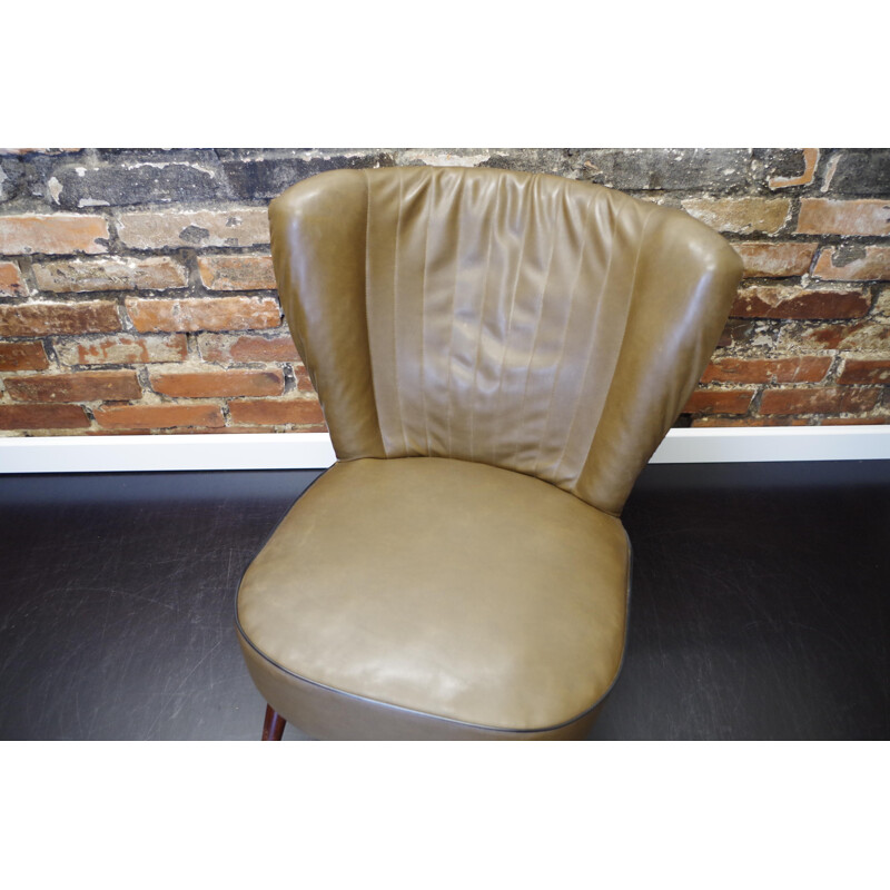 Mid-century ecological leather club armchair, 1960-1970s