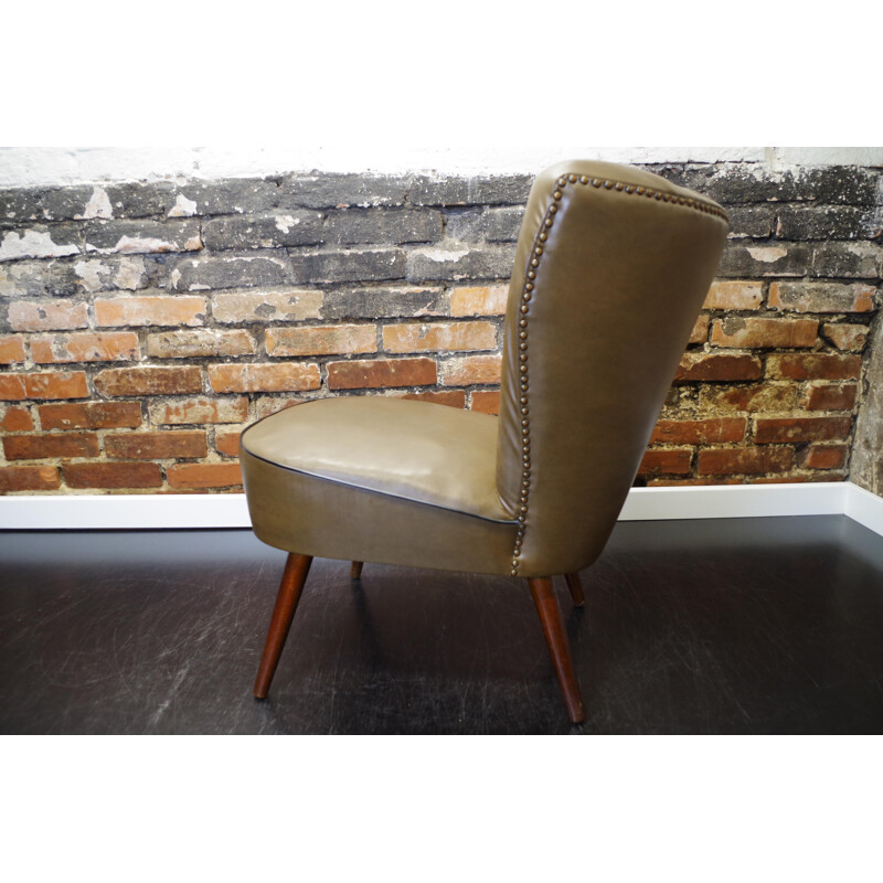 Mid-century ecological leather club armchair, 1960-1970s