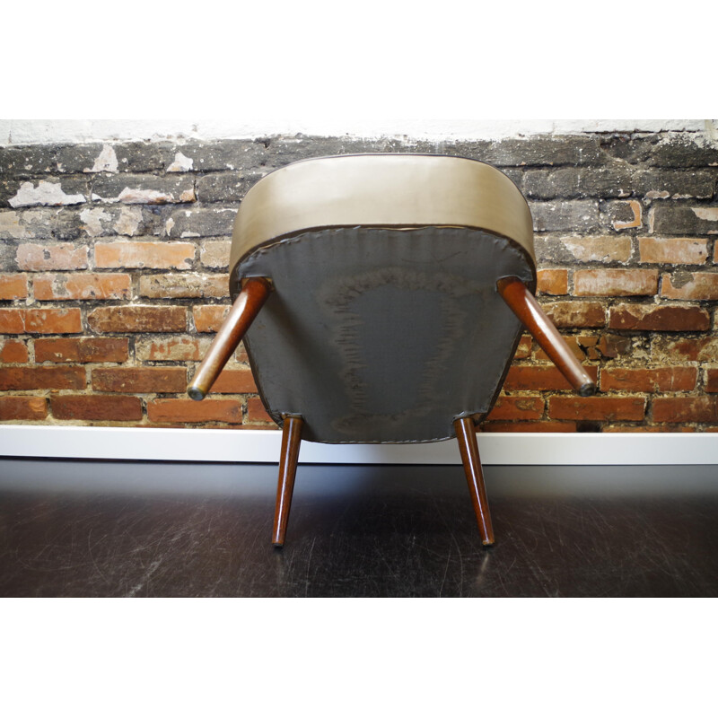 Mid-century ecological leather club armchair, 1960-1970s