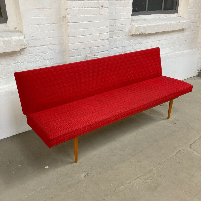 Mid century red sofa by Miroslav Navrátil, 1960s