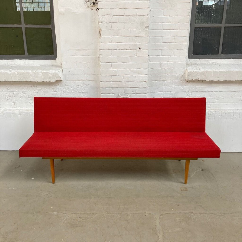 Mid century red sofa by Miroslav Navrátil, 1960s