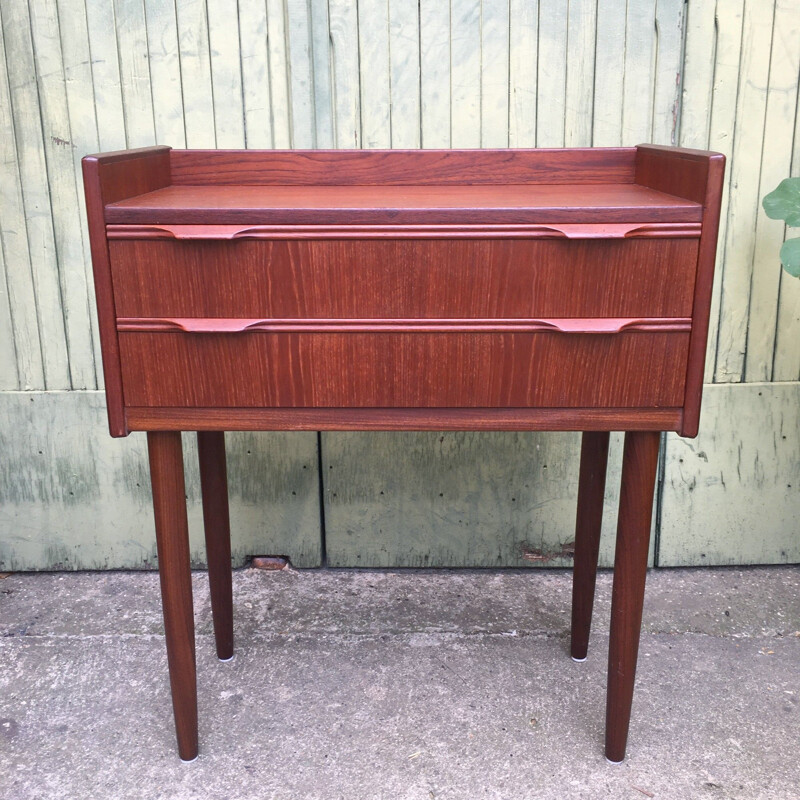 Vintage Scandinavian stamped teak night stand, 1960