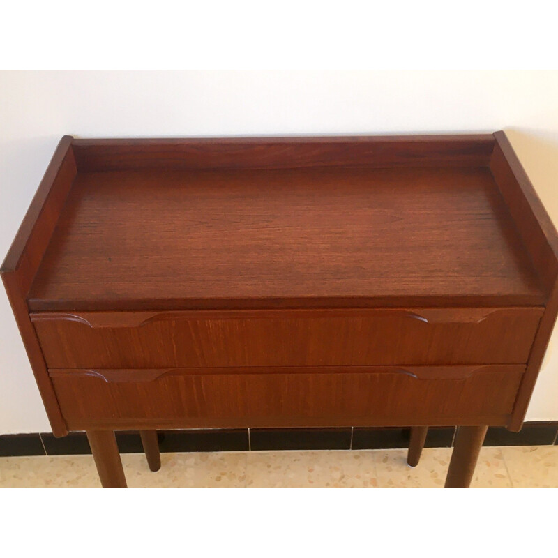 Vintage Scandinavian stamped teak night stand, 1960