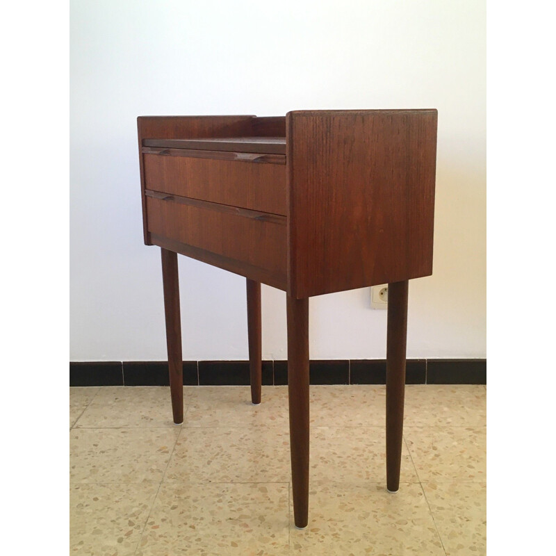 Vintage Scandinavian stamped teak night stand, 1960