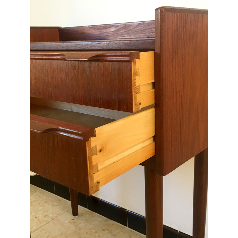 Vintage Scandinavian stamped teak night stand, 1960