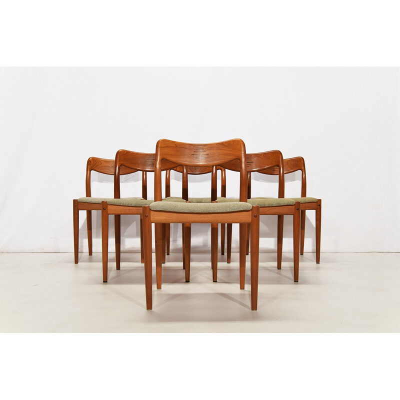 Set of 6 teak dining chairs, Johannes ANDERSEN - 1960s