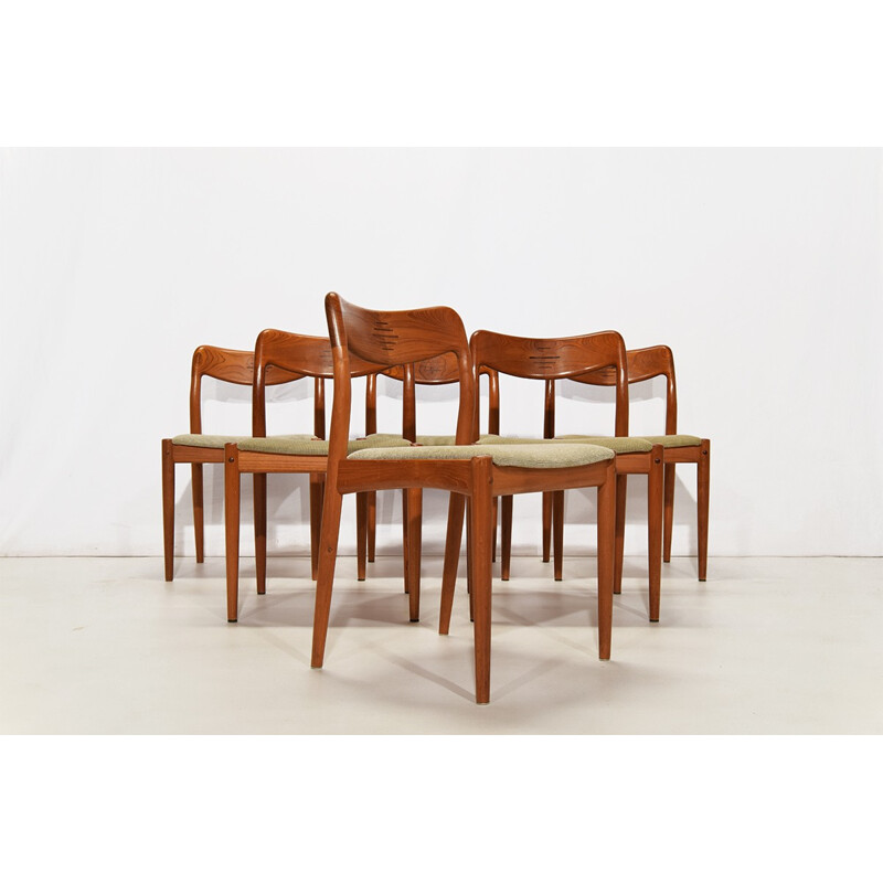 Set of 6 teak dining chairs, Johannes ANDERSEN - 1960s