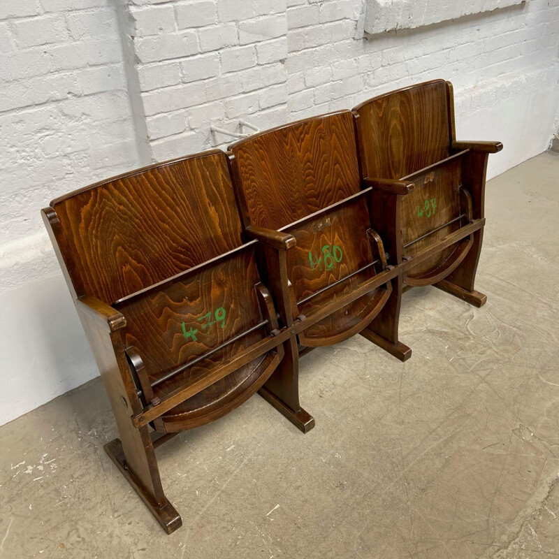 Vintage cinema bench for TON, 1950s