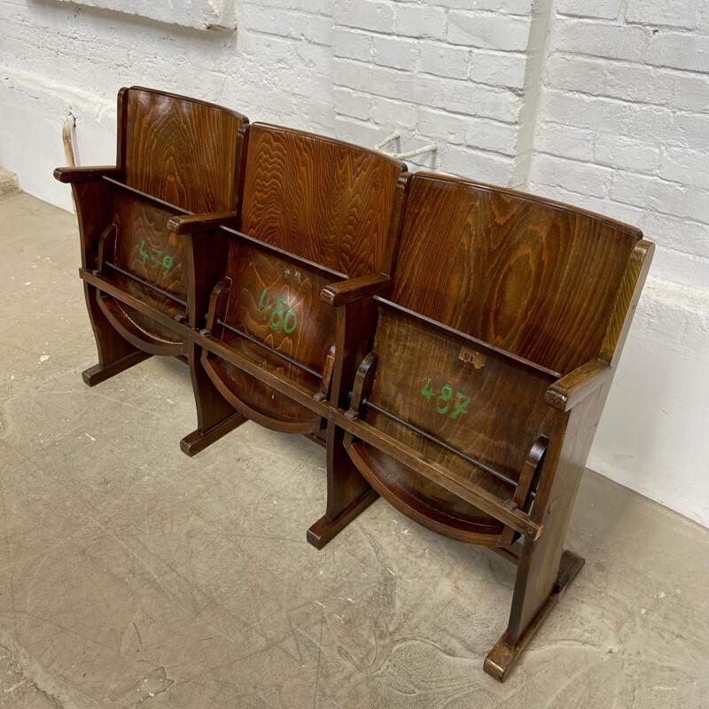 Vintage cinema bench for TON, 1950s