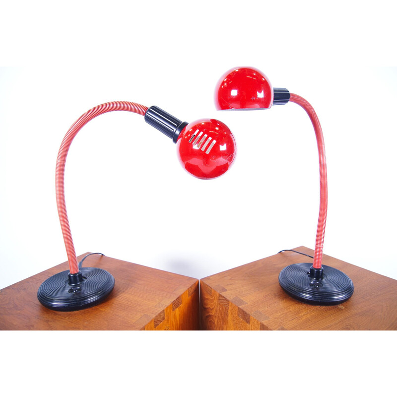 Pair of vintage Hebi table lamp by Isao Hosoe for Valenti