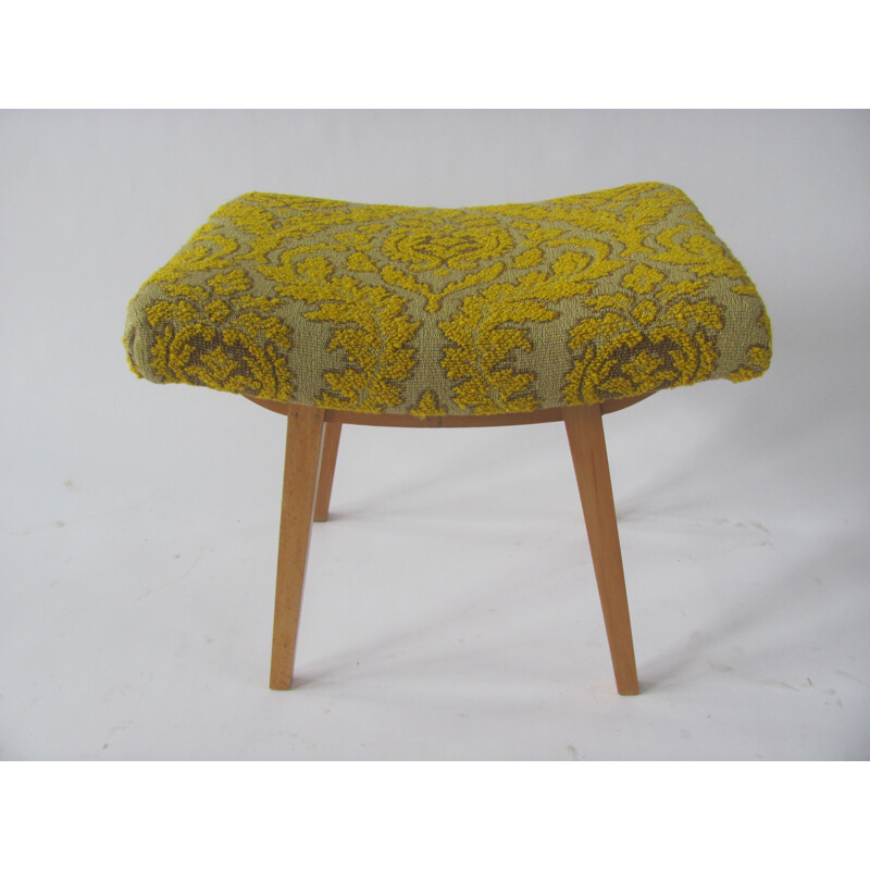 Vintage footrest in yellow by Západoslovenské Nábytkářské Závody, Czechoslovakia 1966