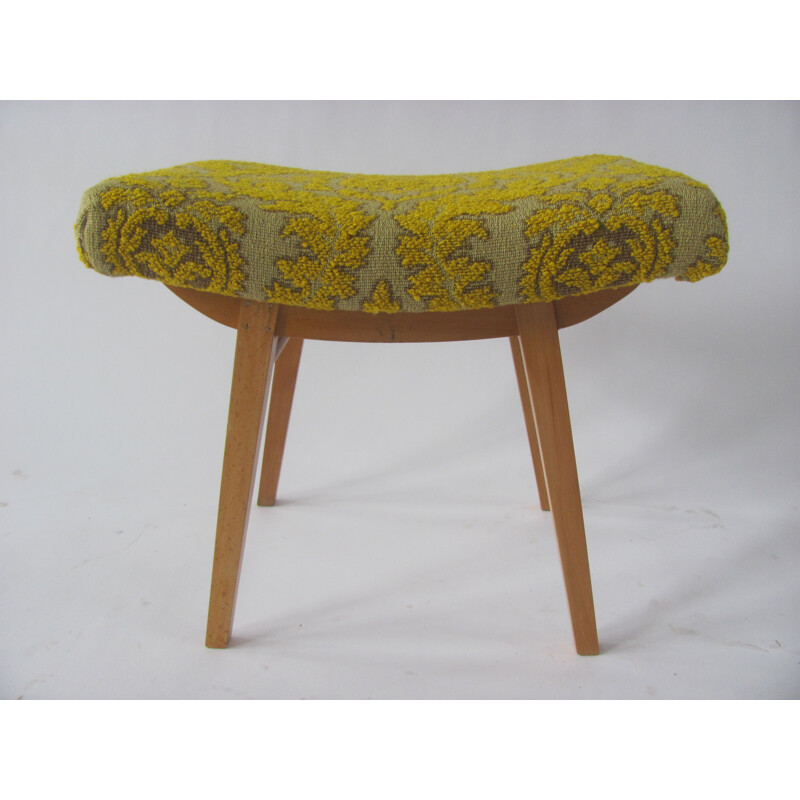 Vintage footrest in yellow by Západoslovenské Nábytkářské Závody, Czechoslovakia 1966