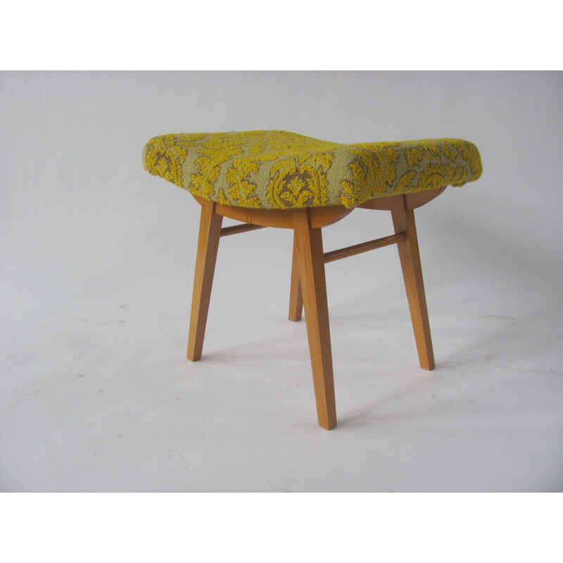 Vintage footrest in yellow by Západoslovenské Nábytkářské Závody, Czechoslovakia 1966