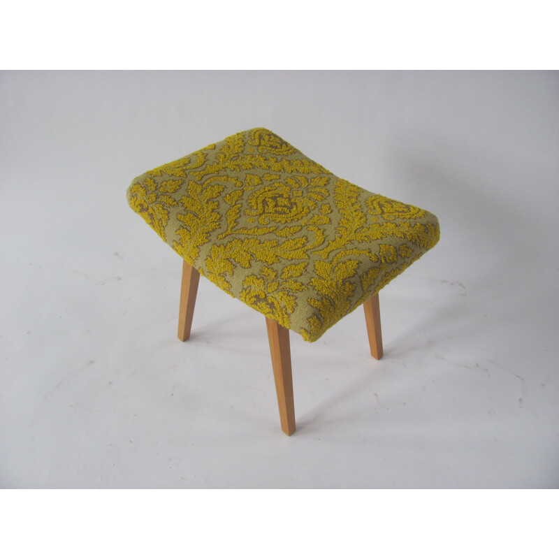 Vintage footrest in yellow by Západoslovenské Nábytkářské Závody, Czechoslovakia 1966