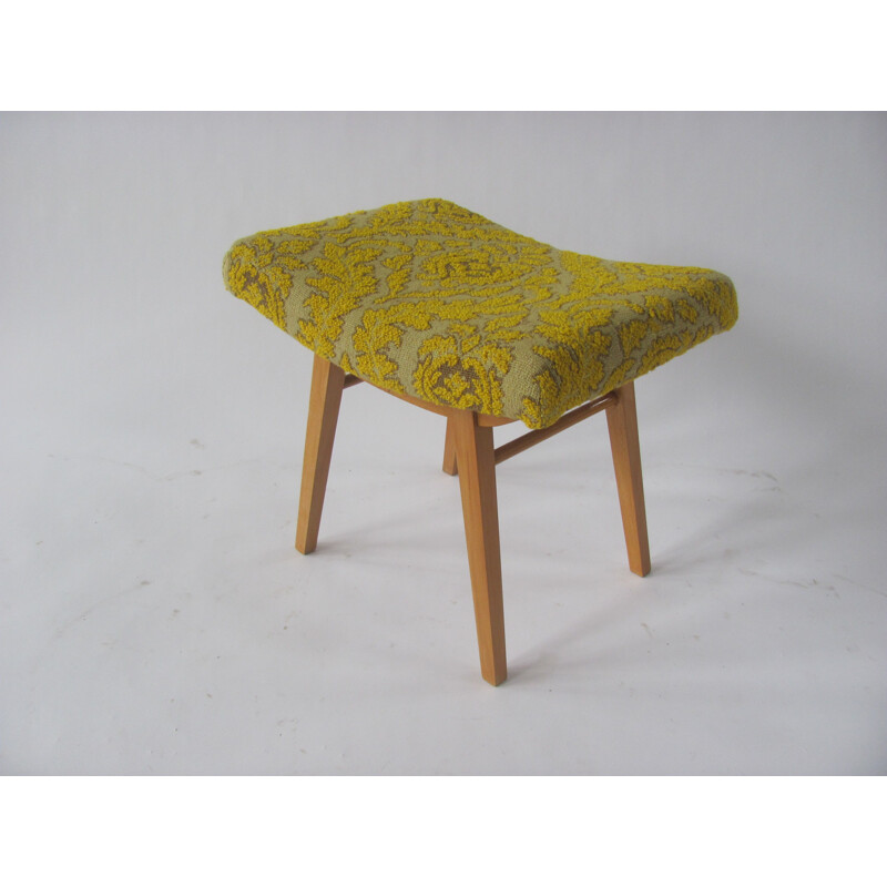 Vintage footrest in yellow by Západoslovenské Nábytkářské Závody, Czechoslovakia 1966