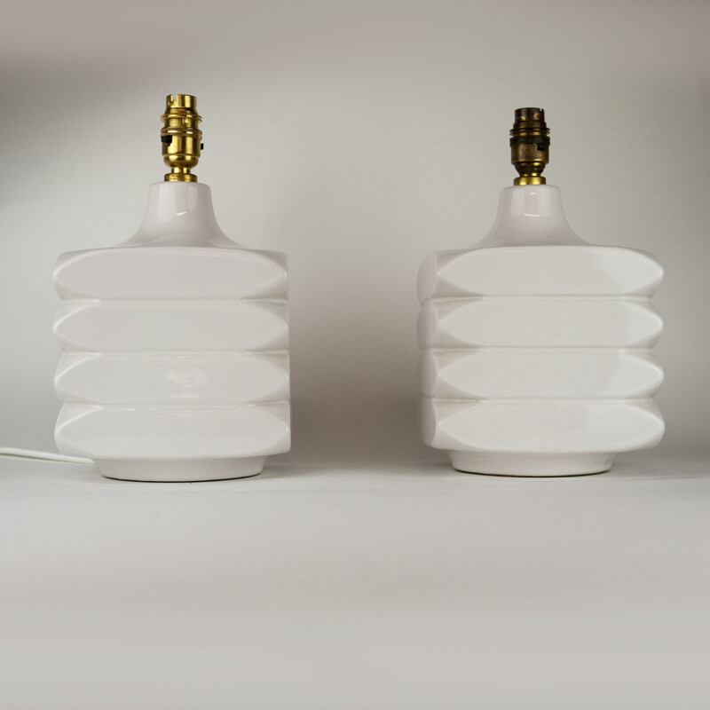 Pair of vintage Facette table lamps by Cari Zalloni for German Steuler, Germany 1970