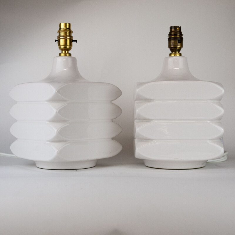Pair of vintage Facette table lamps by Cari Zalloni for German Steuler, Germany 1970