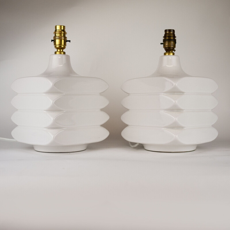 Pair of vintage Facette table lamps by Cari Zalloni for German Steuler, Germany 1970