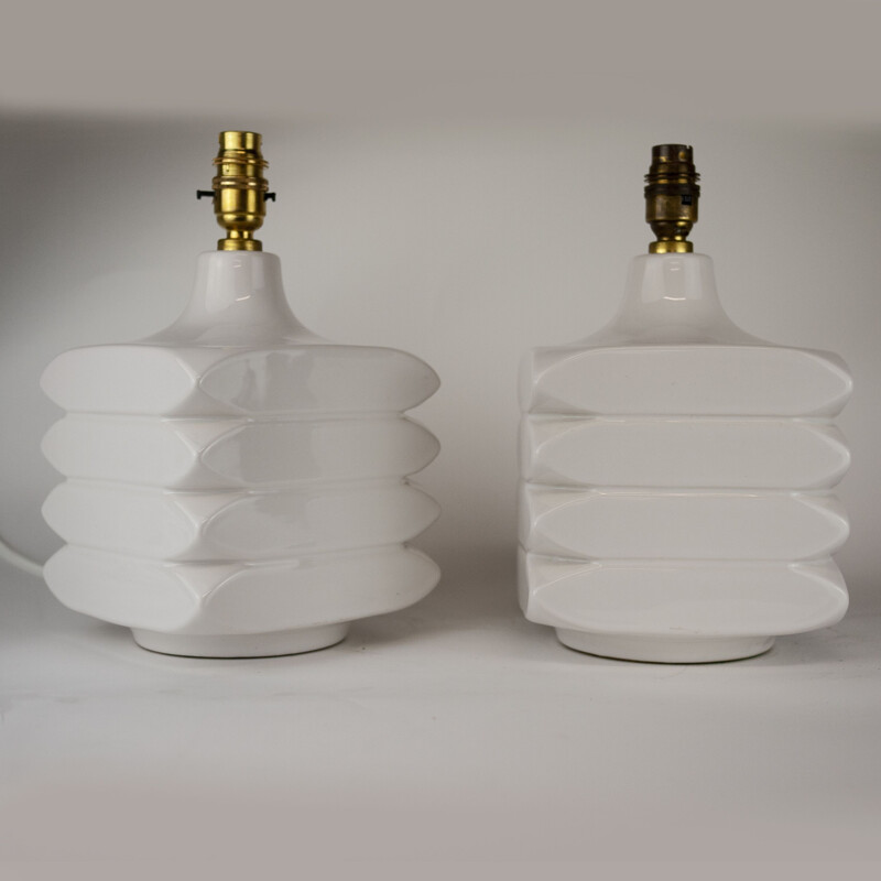 Pair of vintage Facette table lamps by Cari Zalloni for German Steuler, Germany 1970