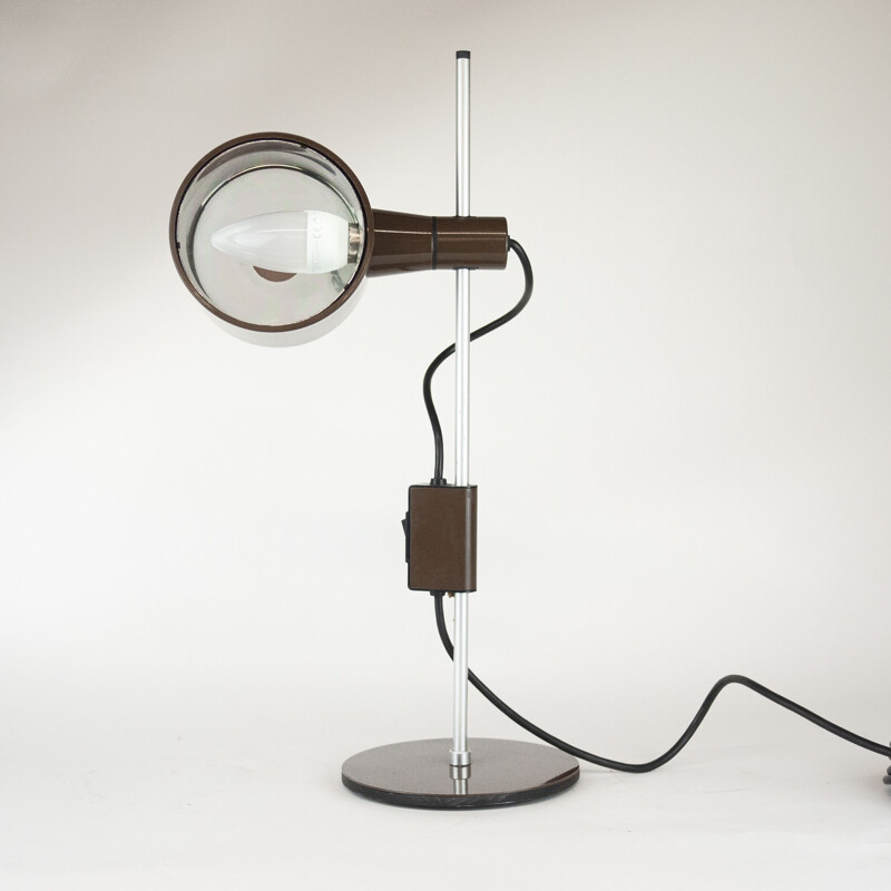 Lampe de table vintage en brun par Peter Nelson & Ronald Holmes, 1960