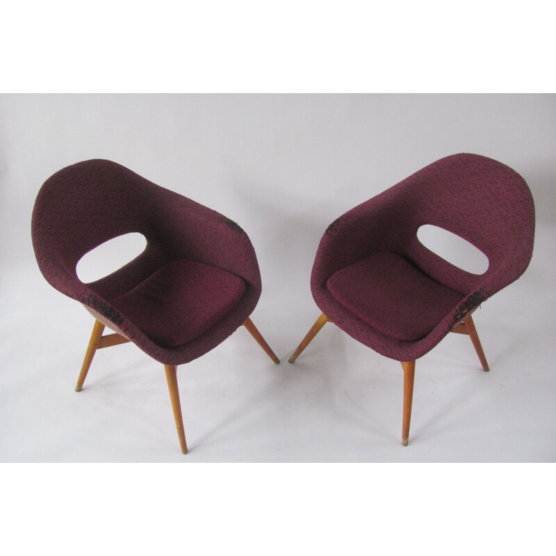 Pair of Small Shell armchairs by Navrátil, Czechoslovakia 1960s