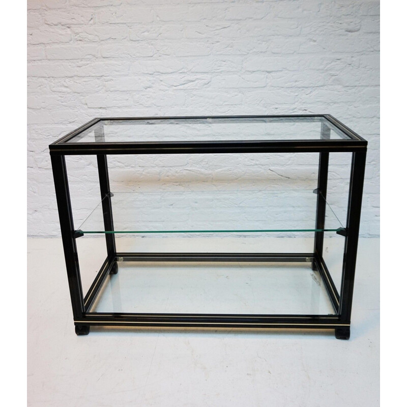 Vintage black & gold 3-tier rolling trolley by Pierre Vandel